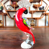 Figurine de perroquet en verre