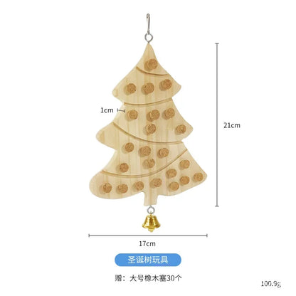 Jouet en bois naturel pour petits oiseaux