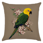 Coussin motif perroquet
