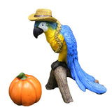 Figurine perroquet jaune et bleu