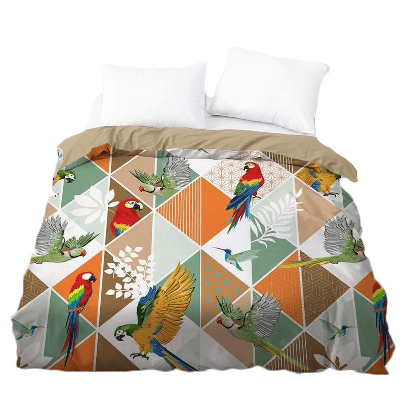 Housse de couette animaux perroquet