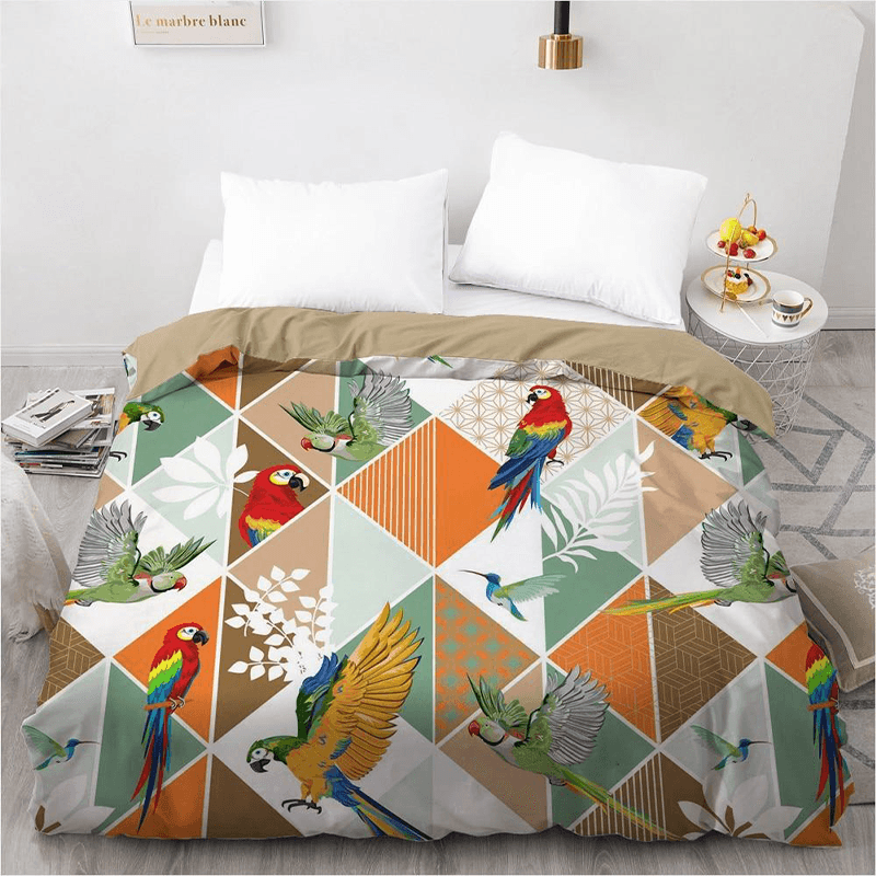Housse de couette animaux perroquet