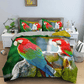 Housse de couette imprimé perroquet