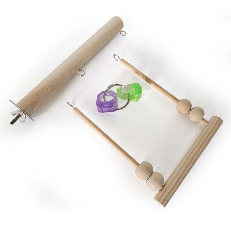Jouet en bois pour perroquet