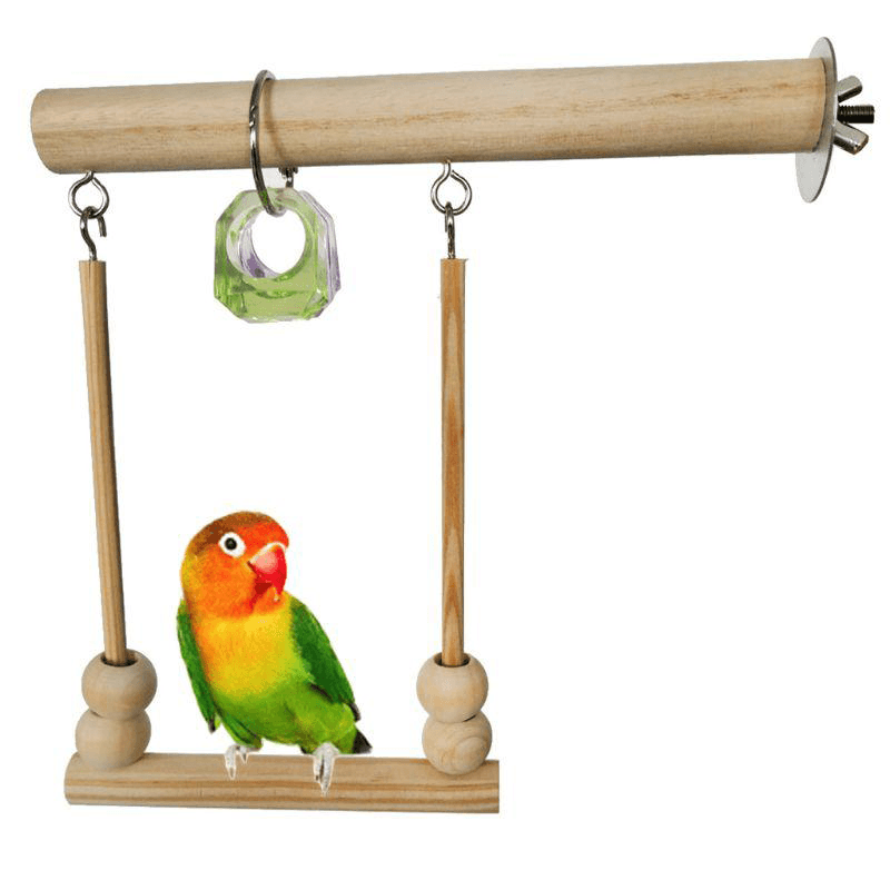 Jouet en bois pour perroquet