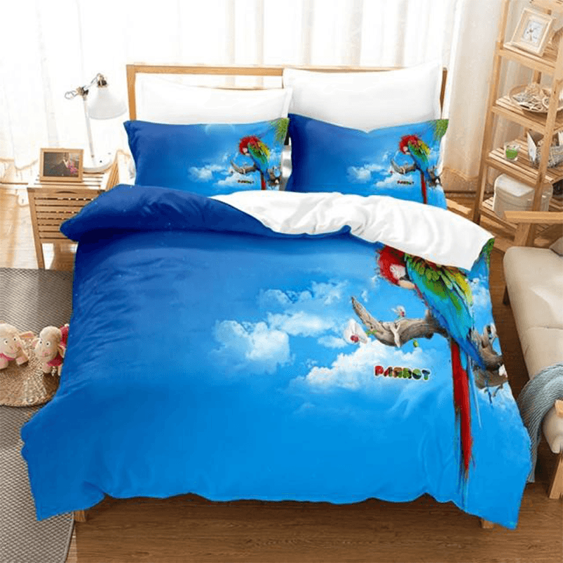 Perroquet housse de couette tropical