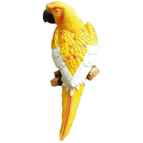 Statue perroquet jaune