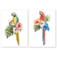 Tableau perroquet blanc sur toile