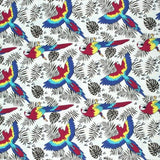 Tissu motif perroquet
