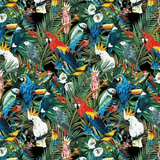 Tissu perroquet jungle